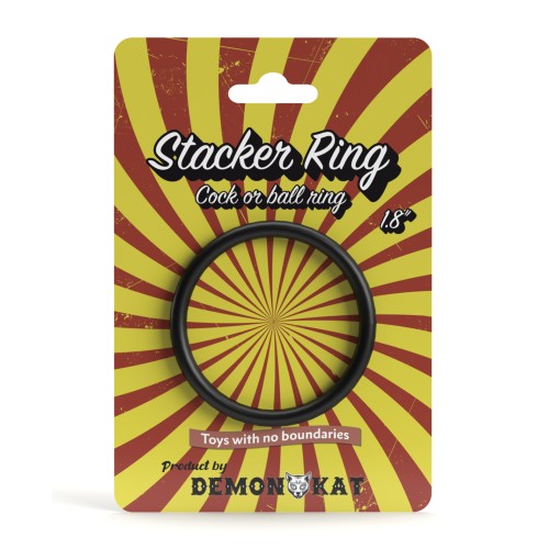 Demon Kat Stacker Ring 1.8" - Black