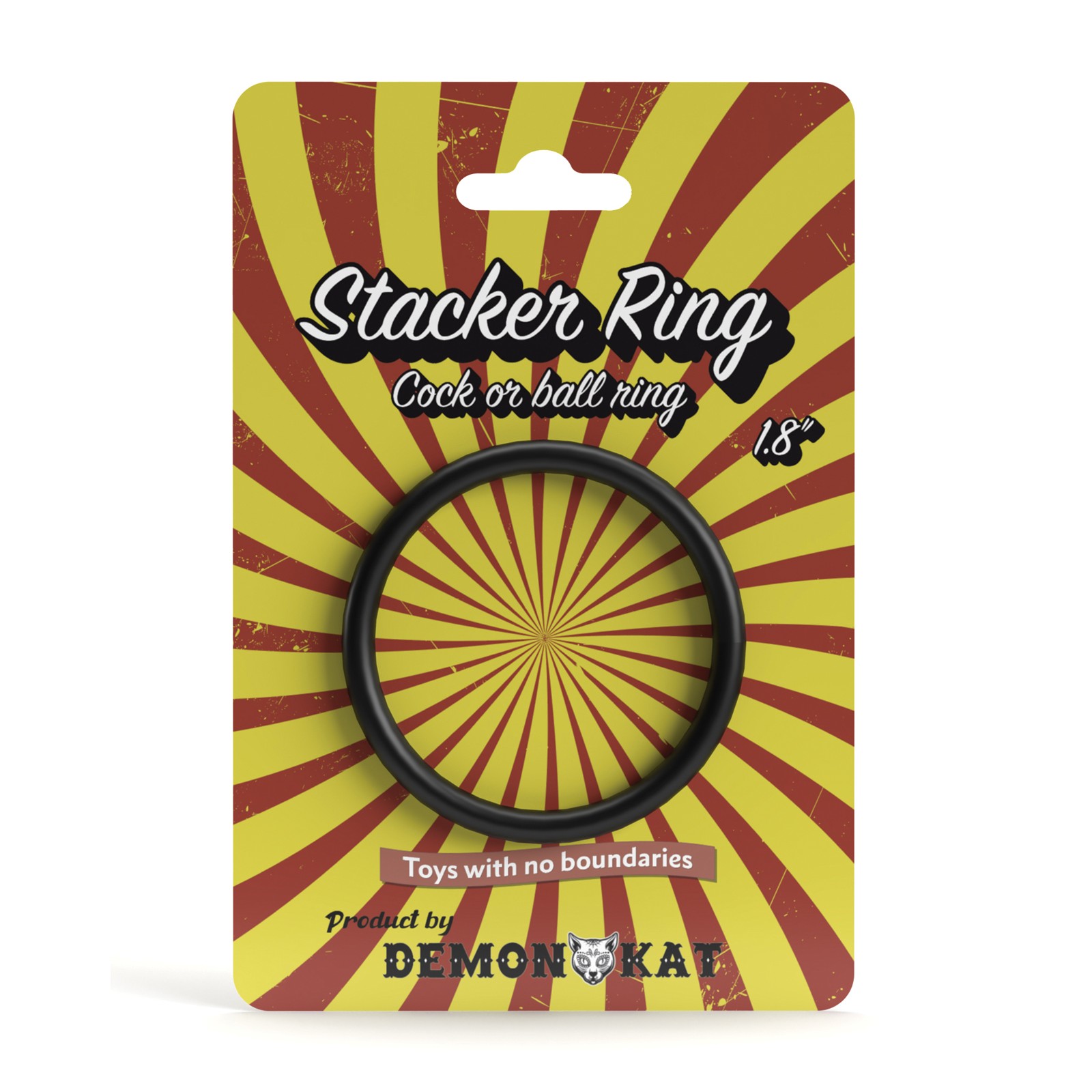 Demon Kat Stacker Ring 1.8" - Black