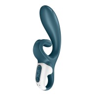 Satisfyer Hug Me - Vibrador Azul Grisáceo para Estimulación Dual