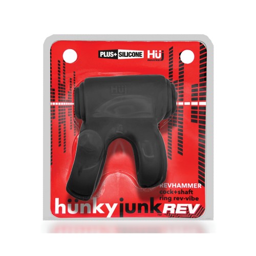 Hunkyjunk Revhammer Vibe Ring - Tar Ice with Red Vibe