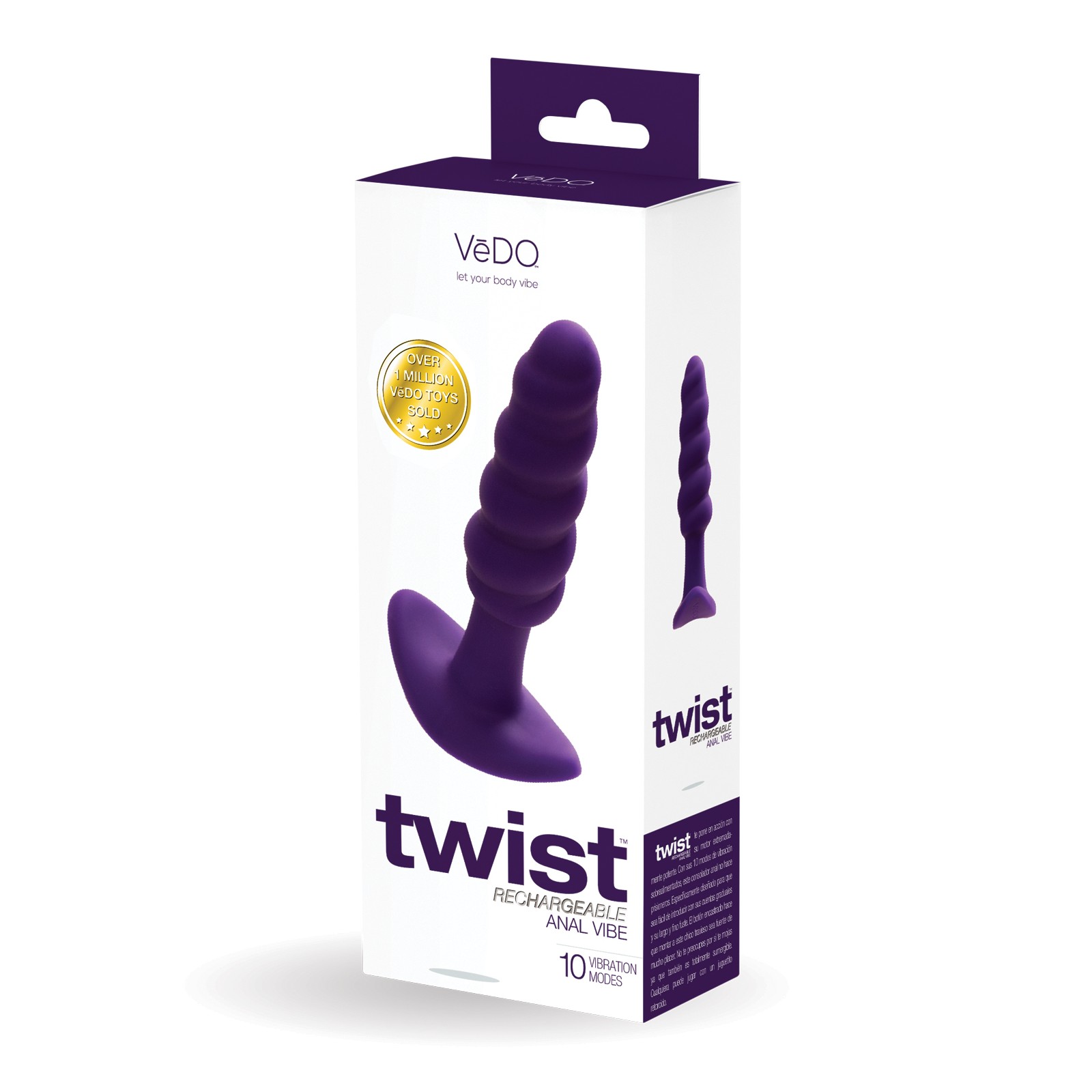 VeDO Twist Rechargeable Anal Plug Purple Sale