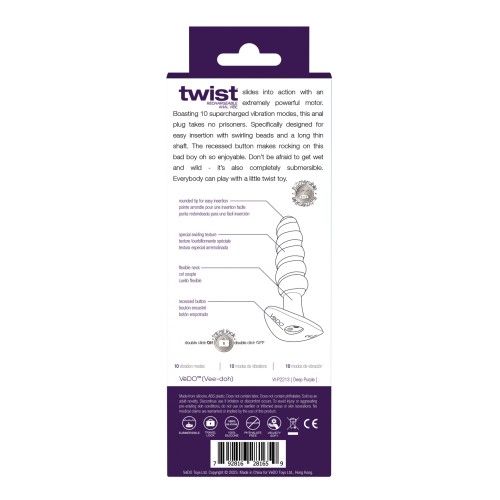 VeDO Twist Rechargeable Anal Plug Purple Sale