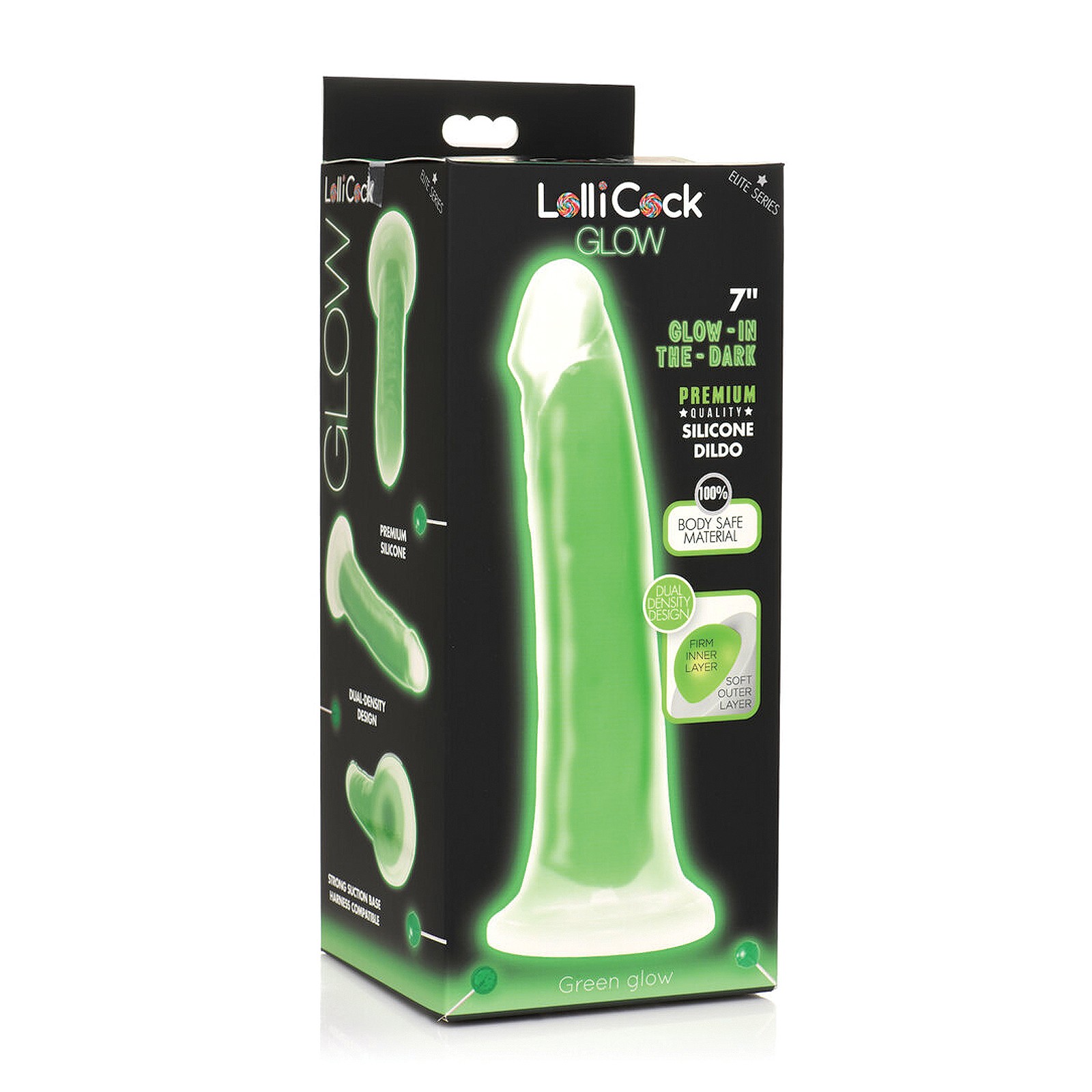 Dildo de Silicona de 7" Brilla en la Oscuridad