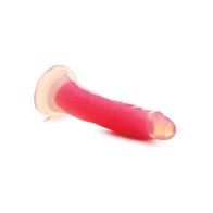 Curve Toys Lollicock 7 Inch Glow in the Dark Silicone Dildo Pink