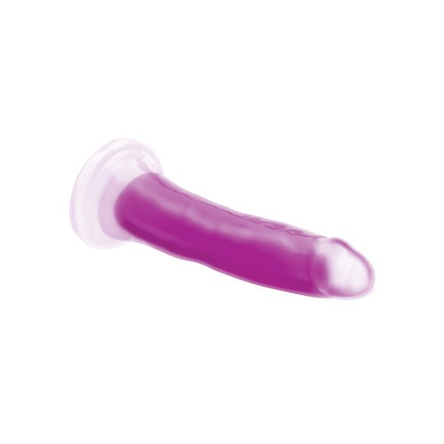 Dildo Curve Toys Lollicock de 7" que Brilla en la Oscuridad - Púrpura