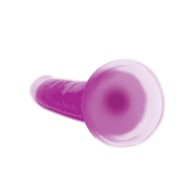 Dildo Curve Toys Lollicock de 7" que Brilla en la Oscuridad - Púrpura