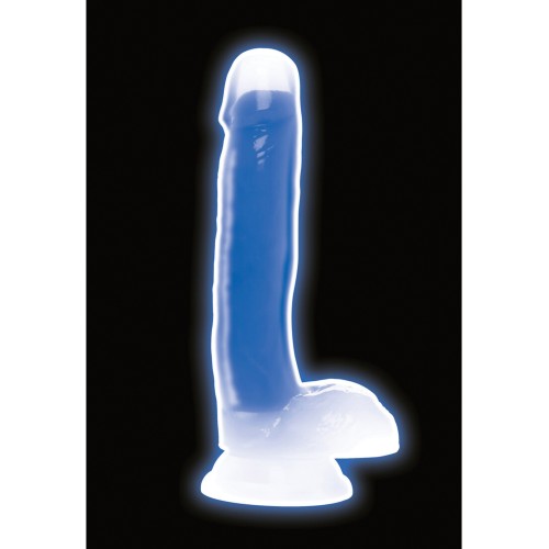 Curve Toys Lollicock Dildo de 7" que Brilla en la Oscuridad - Azul