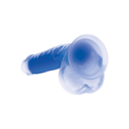 Curve Toys Lollicock Dildo de 7" que Brilla en la Oscuridad - Azul