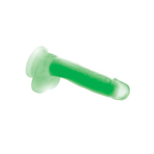 Dildo de Silicona Glow in the Dark Lollicock de 7 Pulgadas - Verde