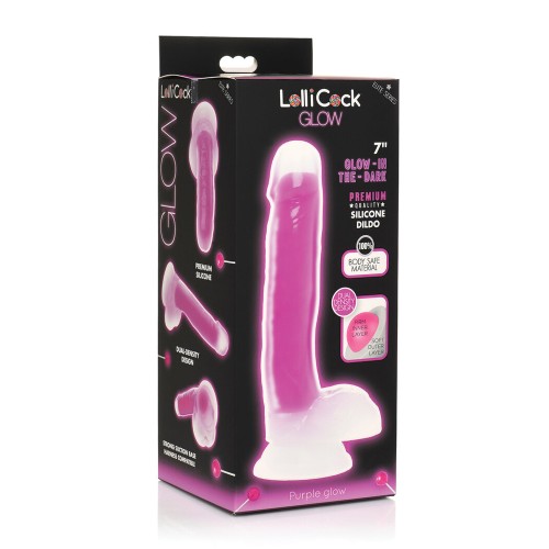 Curve Toys Lollicock 7 Inch Glow Dildo Purple