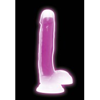 Dildo Hola-Cock 7 Pulgadas Brilla en la Oscuridad Púrpura