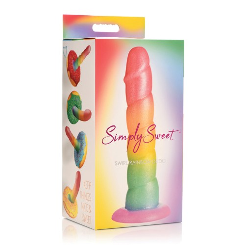 Curve Toys Simply Sweet 6.5 Inch Swirl Rainbow Dildo