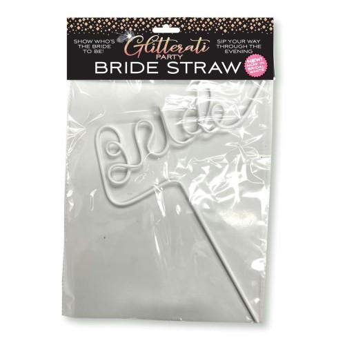 Glitterati Bride Twisty Straw White