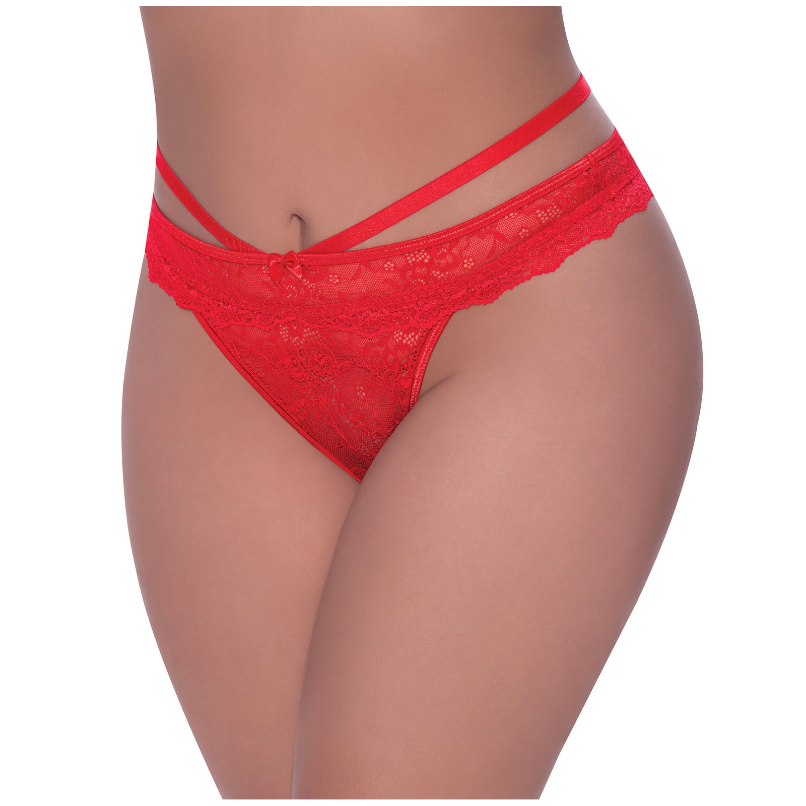 Ooh La Lace Peek-A-Boo Cheeky Panty Red QN