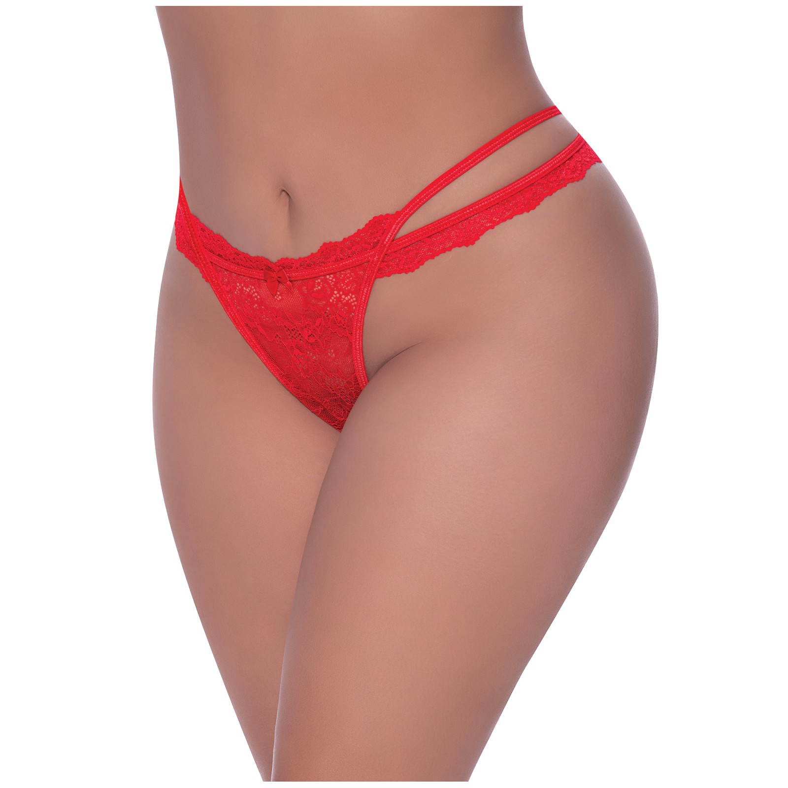 Ooh La Lace Cross Strap Tanga Panty - Red QN