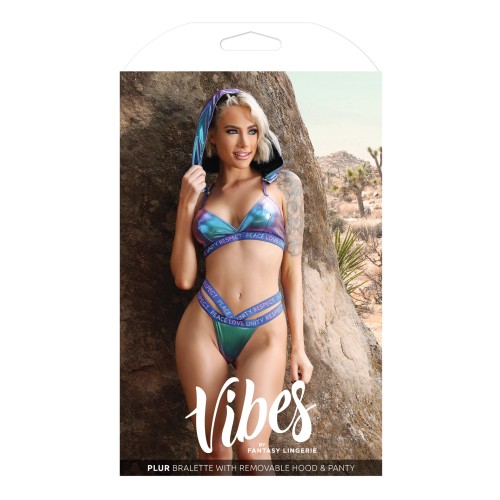 Vibes Plur Bralette and Panty Iridescent L/XL