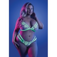 Glow Night Vision Glow In the Dark Bralette & Cage Panty QN