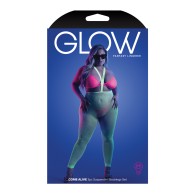 Glow Come Alive Suspender Stockings Bralette G-String Multi Color