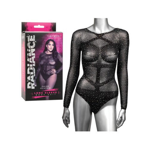 Body de Manga Larga Radiance Negro Talla Grande