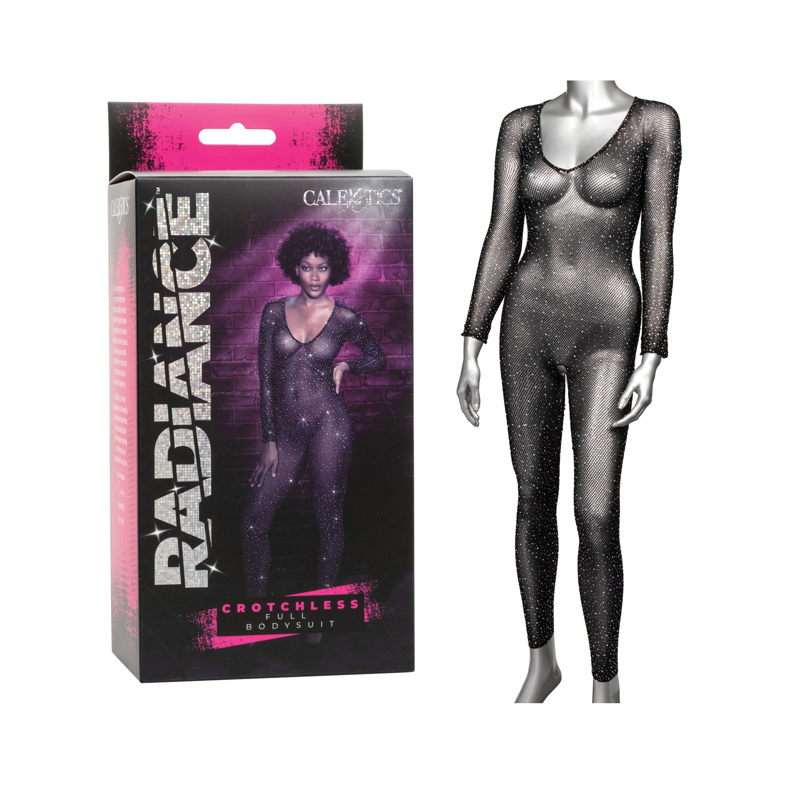 Radiance Crotchless Full Body Suit Black