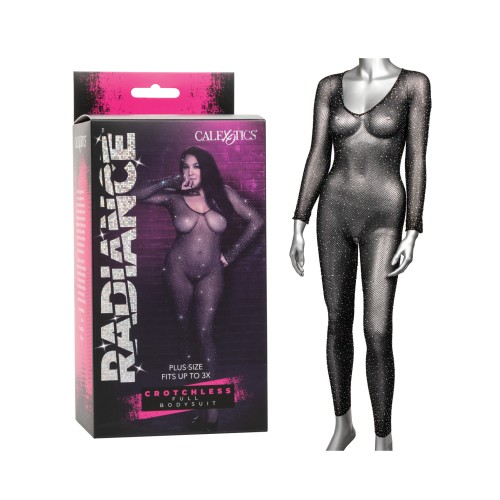 Radiance Crotchless Full Body Suit Black QN