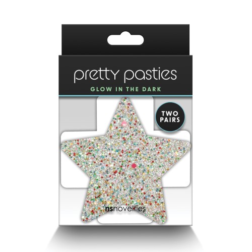 Pretty Pasties Star & Cross Glow in the Dark - 2 Pair