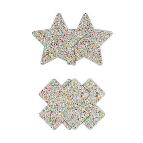 Pretty Pasties Star & Cross Glow in the Dark - 2 Pair