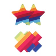 Pretty Pasties Pride Cross Star Rainbow Pack of 2