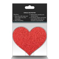 Pasties Brillantes Corazones - Rojo/Silver - 2 Pairs