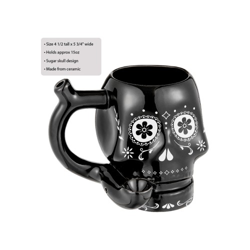 Fashioncraft Black Skull Novelty Mug