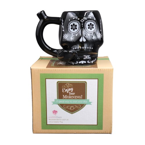 Fashioncraft Black Skull Novelty Mug