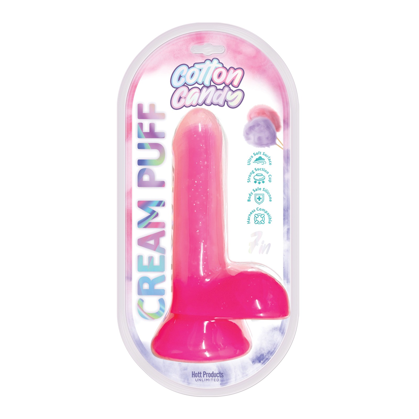 Dildo de Algodón de Azúcar Rosa de 6 Pulgadas