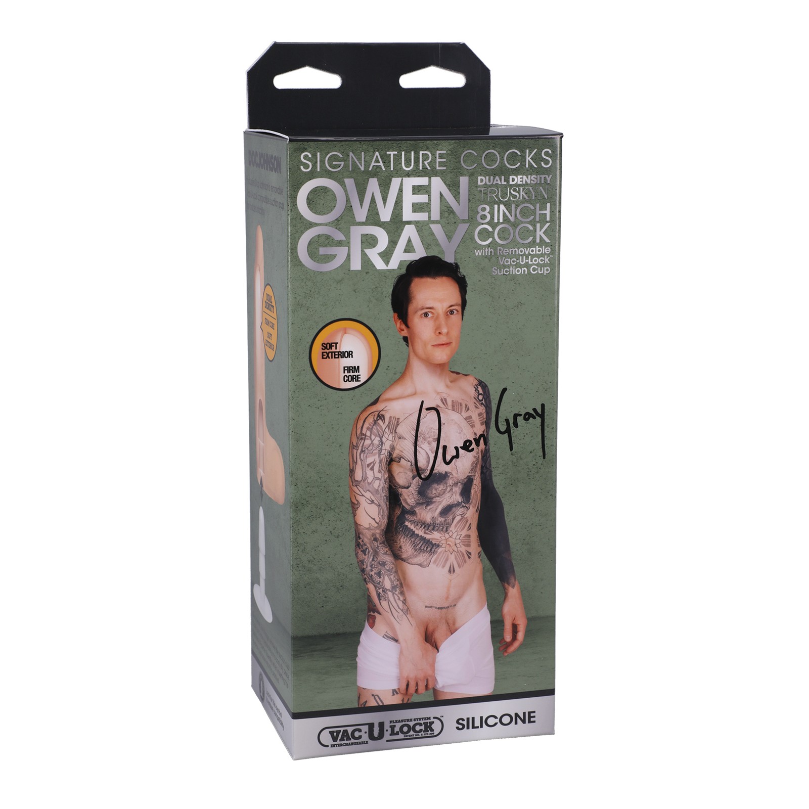 Signature Cocks 8 Inch Silicone Cock - Owen Grey