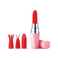 Luv Inc. Lipstick Vibrator with 4 Heads