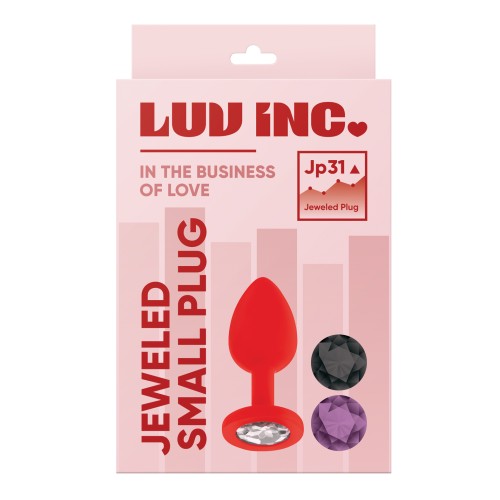 Luv Inc. Jeweled Silicone Butt Plug Small Red