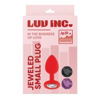 Plug Anal de Silicona con Joyas Luv Inc. Rojo Pequeño