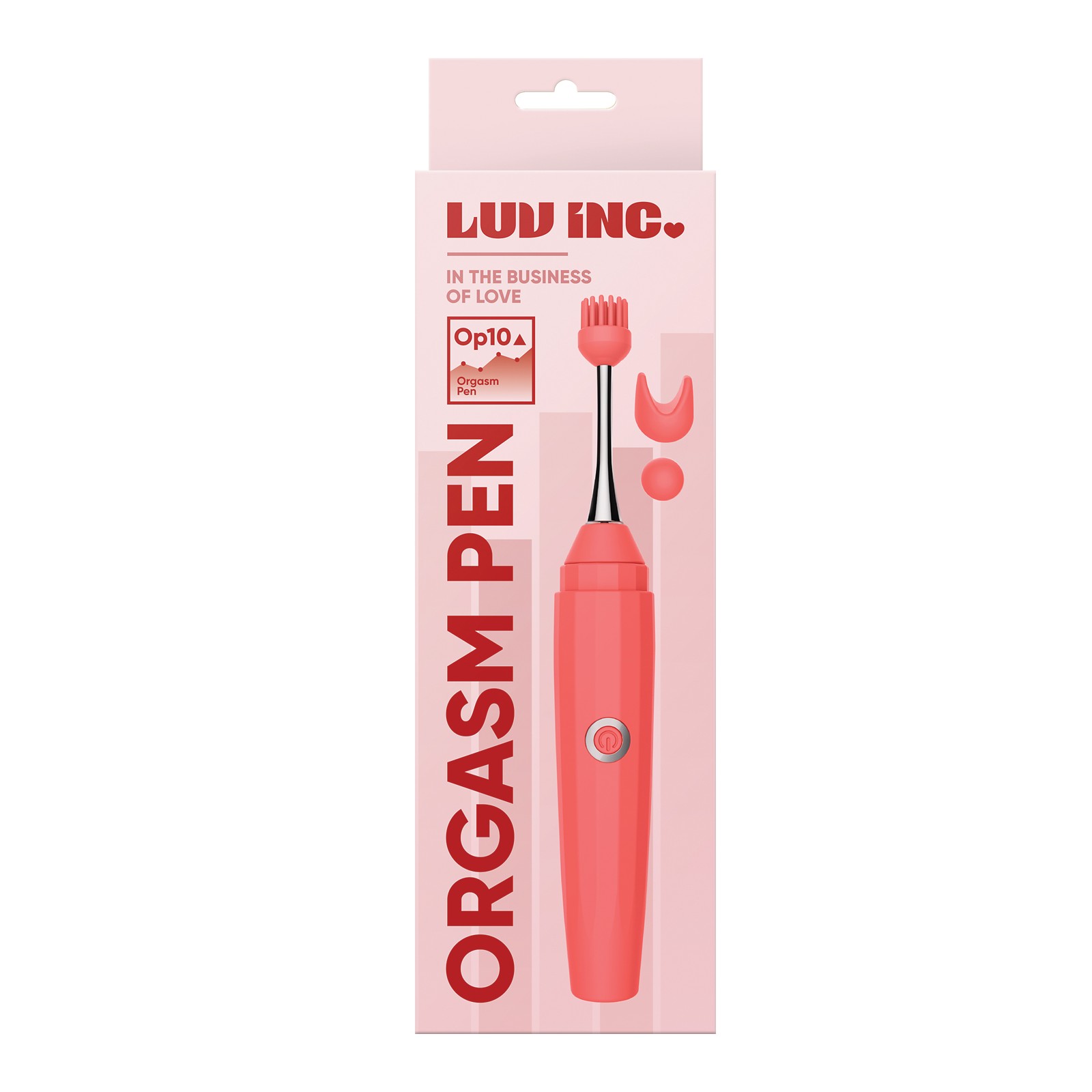 Luv Inc. Orgasm Pen with Three Attachments Coral