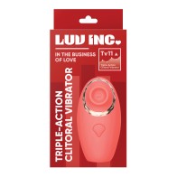 Luv Inc Triple Action Clitoral Vibrator Coral