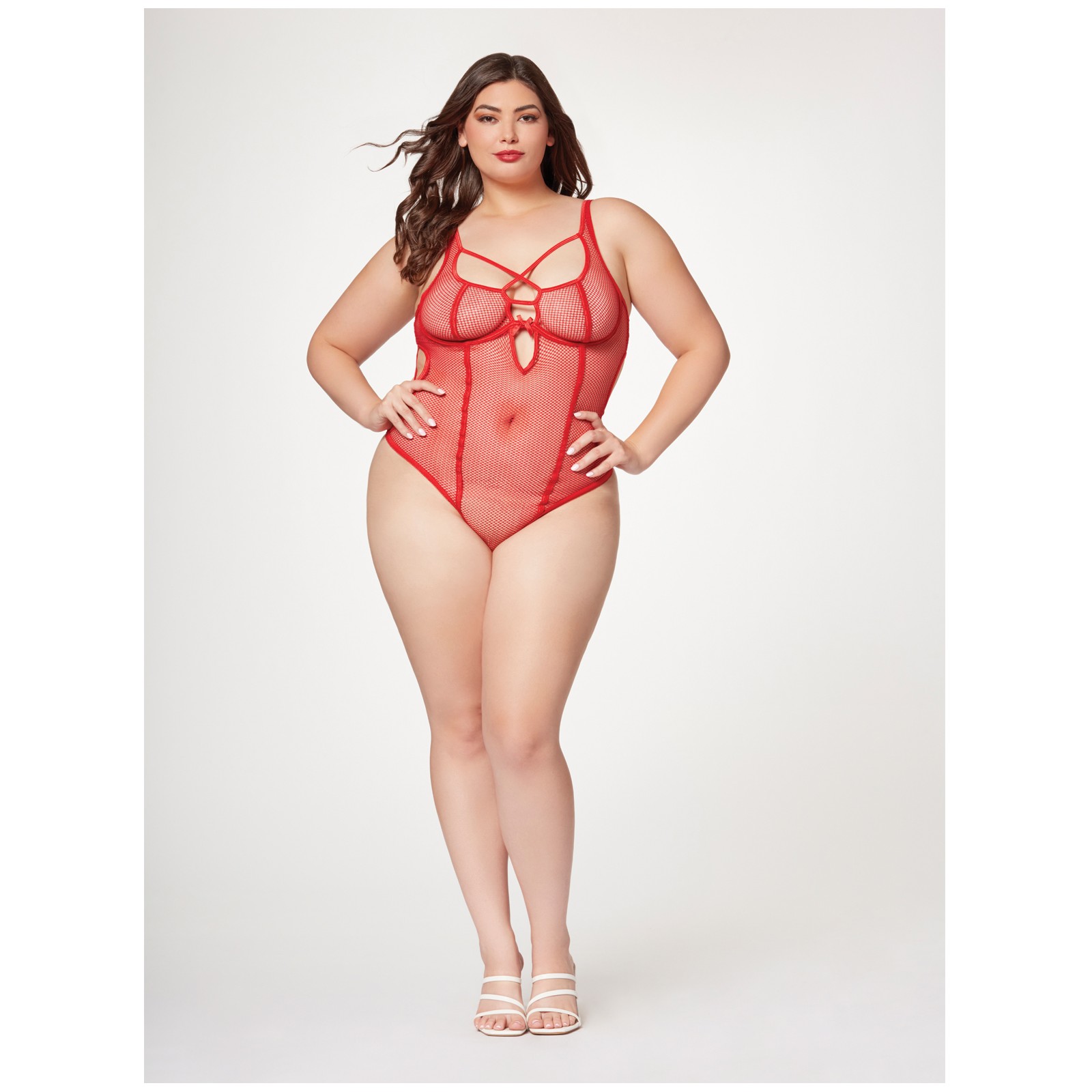 Teddy Malla Strappy Rojo Corte Alto 1X/2X