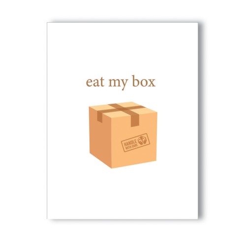 Tarjeta de Saludo Traviesa Eat My Box para Ocasiones Divertidas