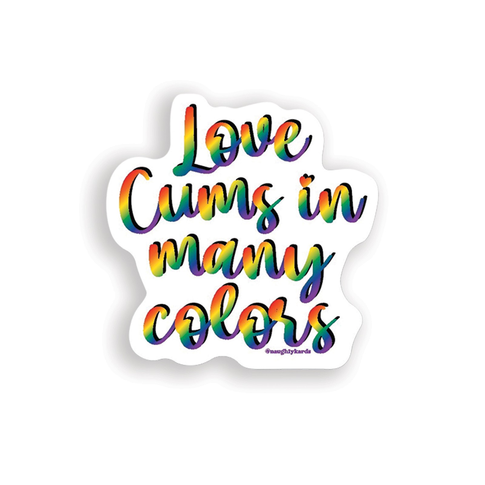 Love Cums Naughty Sticker - Playful Decor