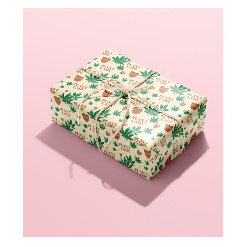 Papel de Regalo Travieso Plant Lady - Envoltura de Regalo Única