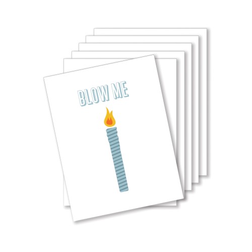 Blow Me Birthday Naughty Greeting Card - Pack Of 6 - Perfect for Birthdays