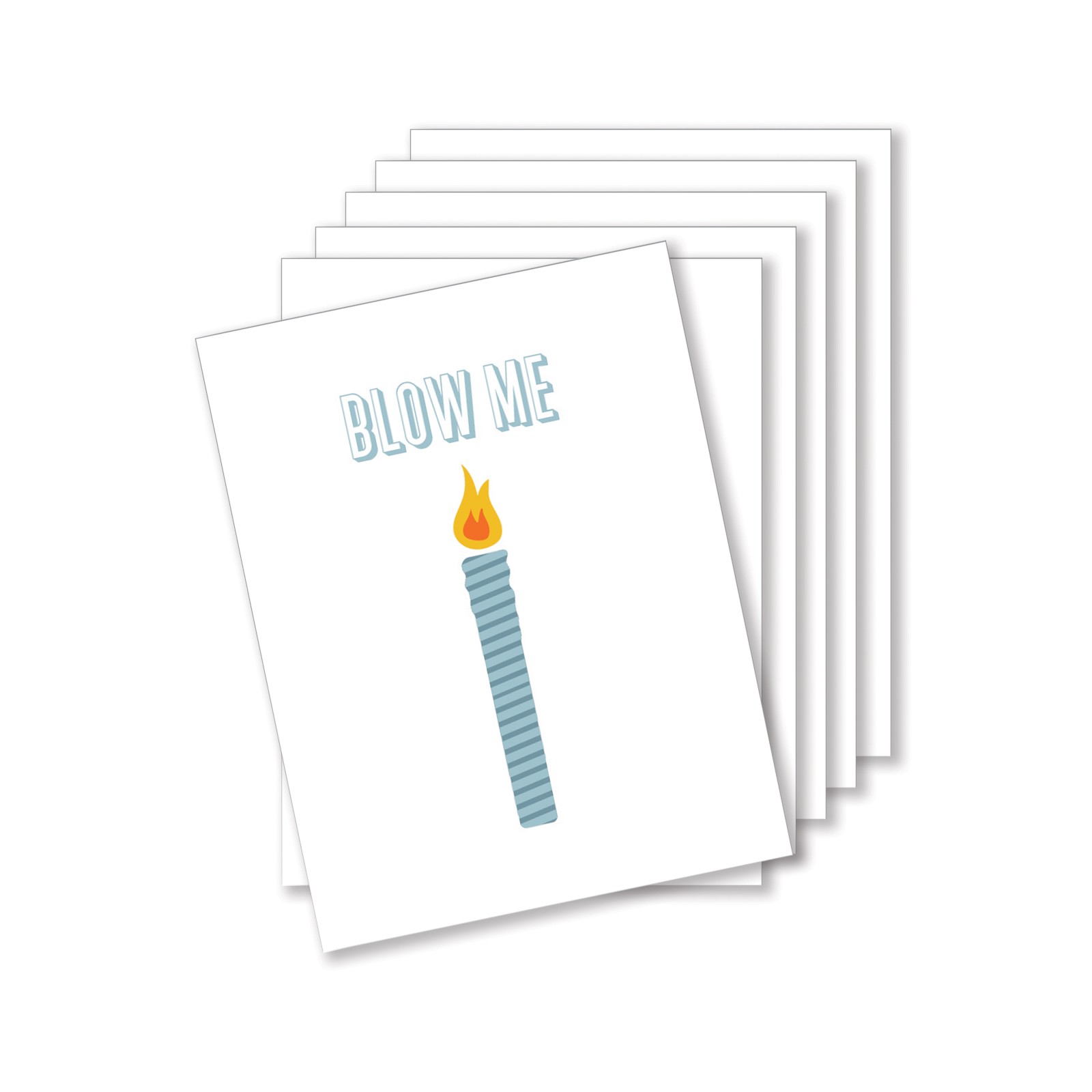 Blow Me Birthday Naughty Greeting Card - Pack Of 6 - Perfect for Birthdays