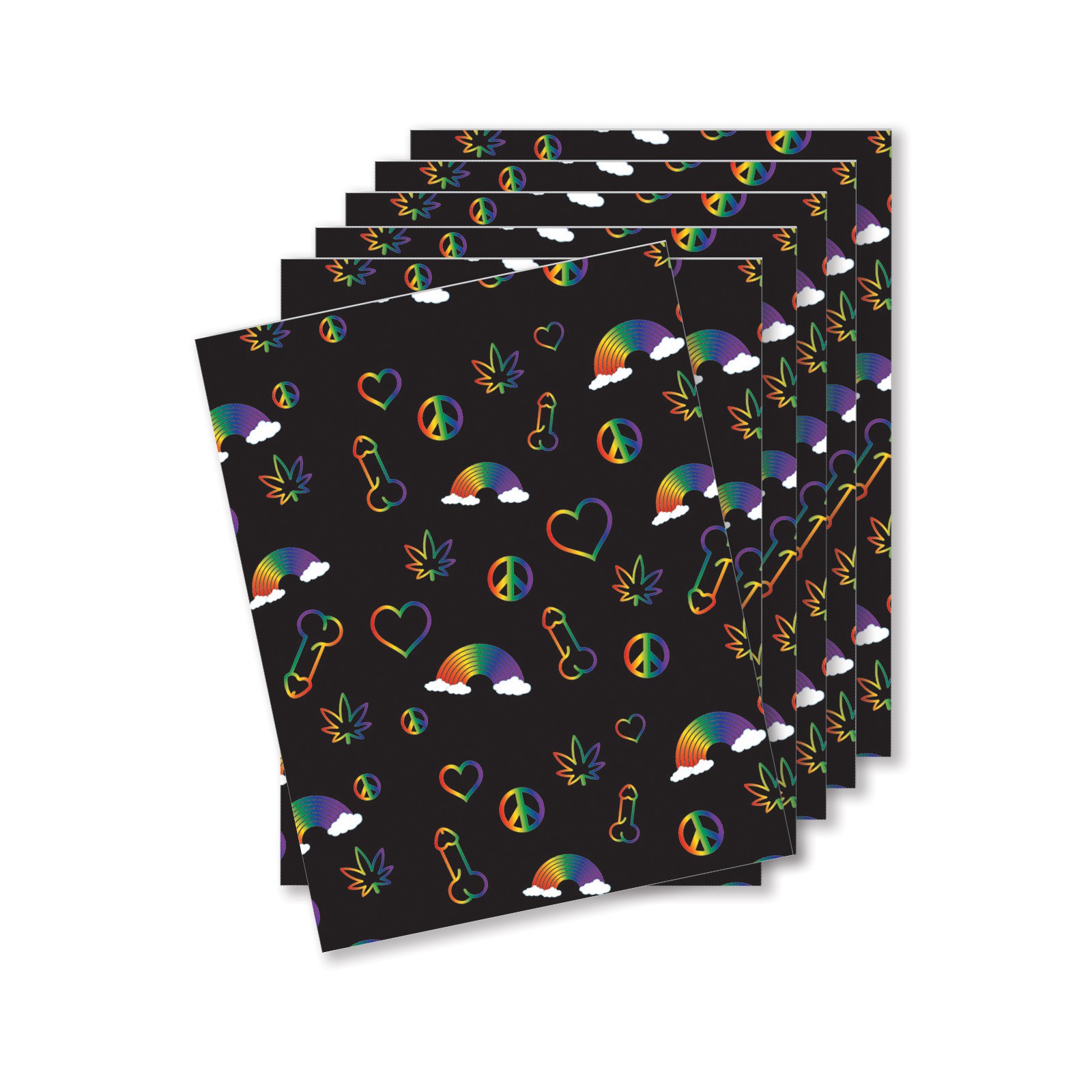 Rainbow Penis Naughty Greeting Card - Pack of 6