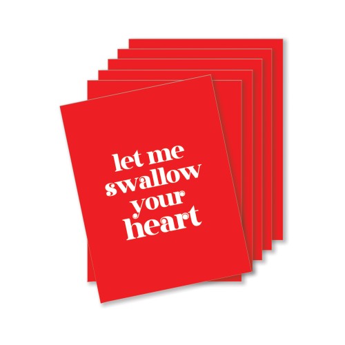 Swallow Your Heart Naughty Greeting Card Set