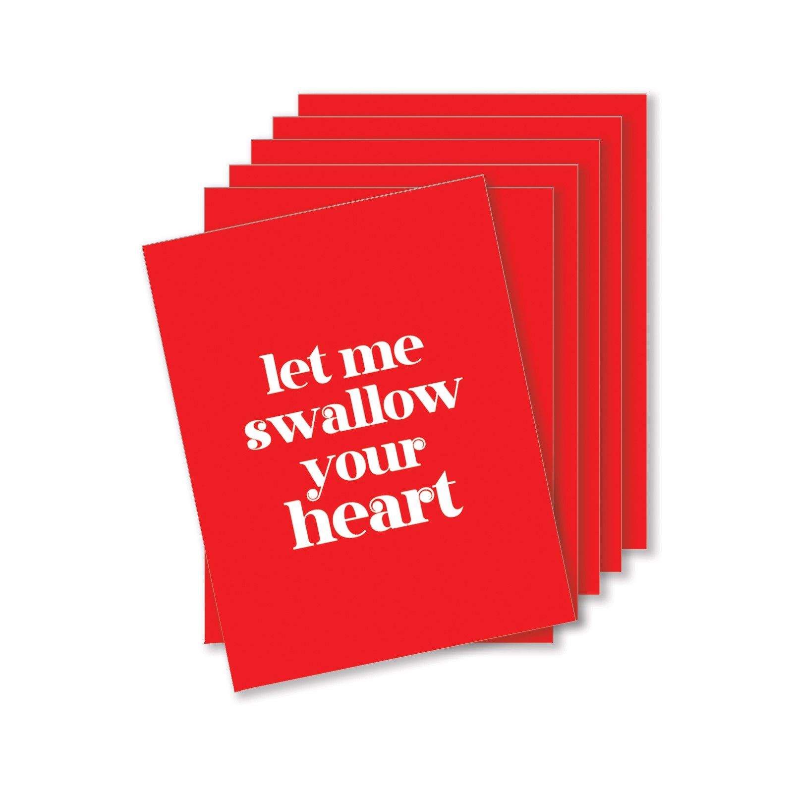 Swallow Your Heart Naughty Greeting Card Set