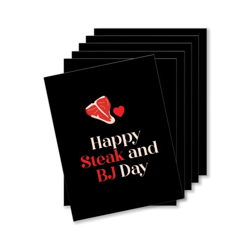 Happy Steak And BJ Day Naughty Greeting Card Pack Of 6