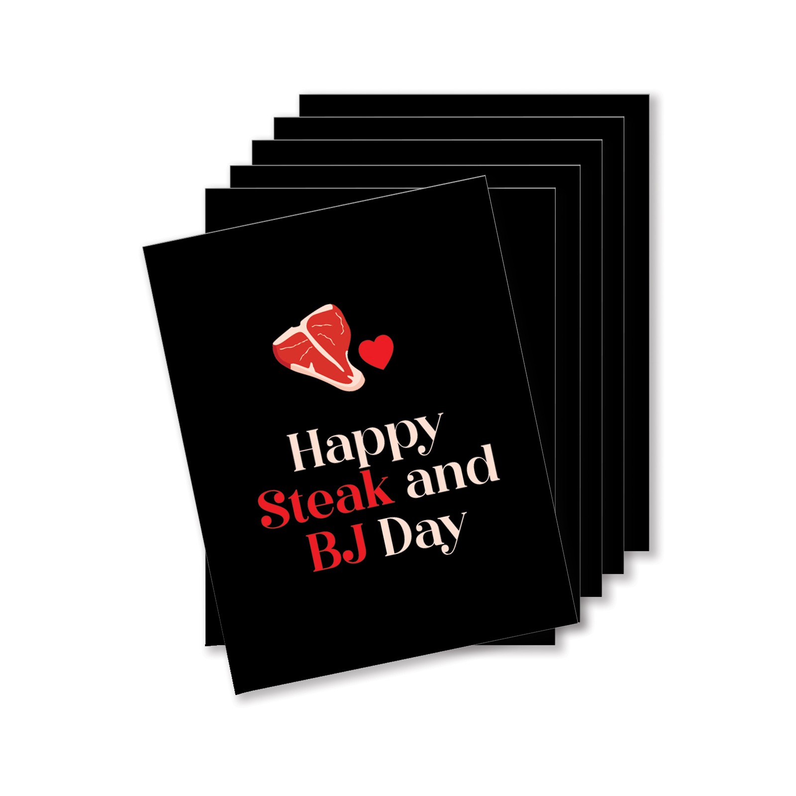 Happy Steak And BJ Day Naughty Greeting Card Pack Of 6