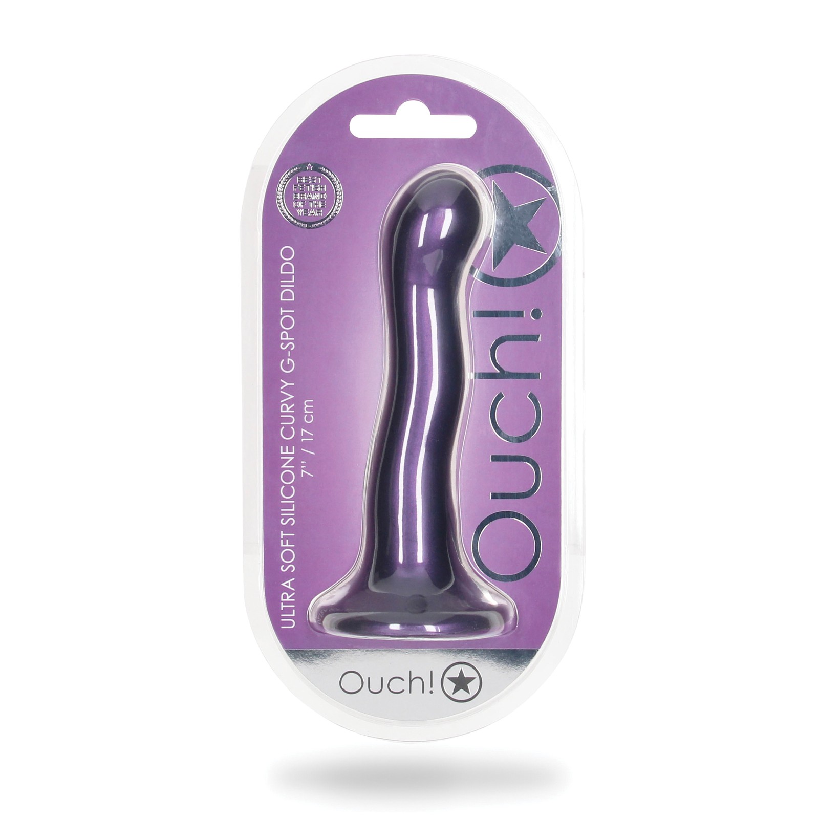 Shots Ouch 7 Curvy G-Spot Dildo - Metallic Purple